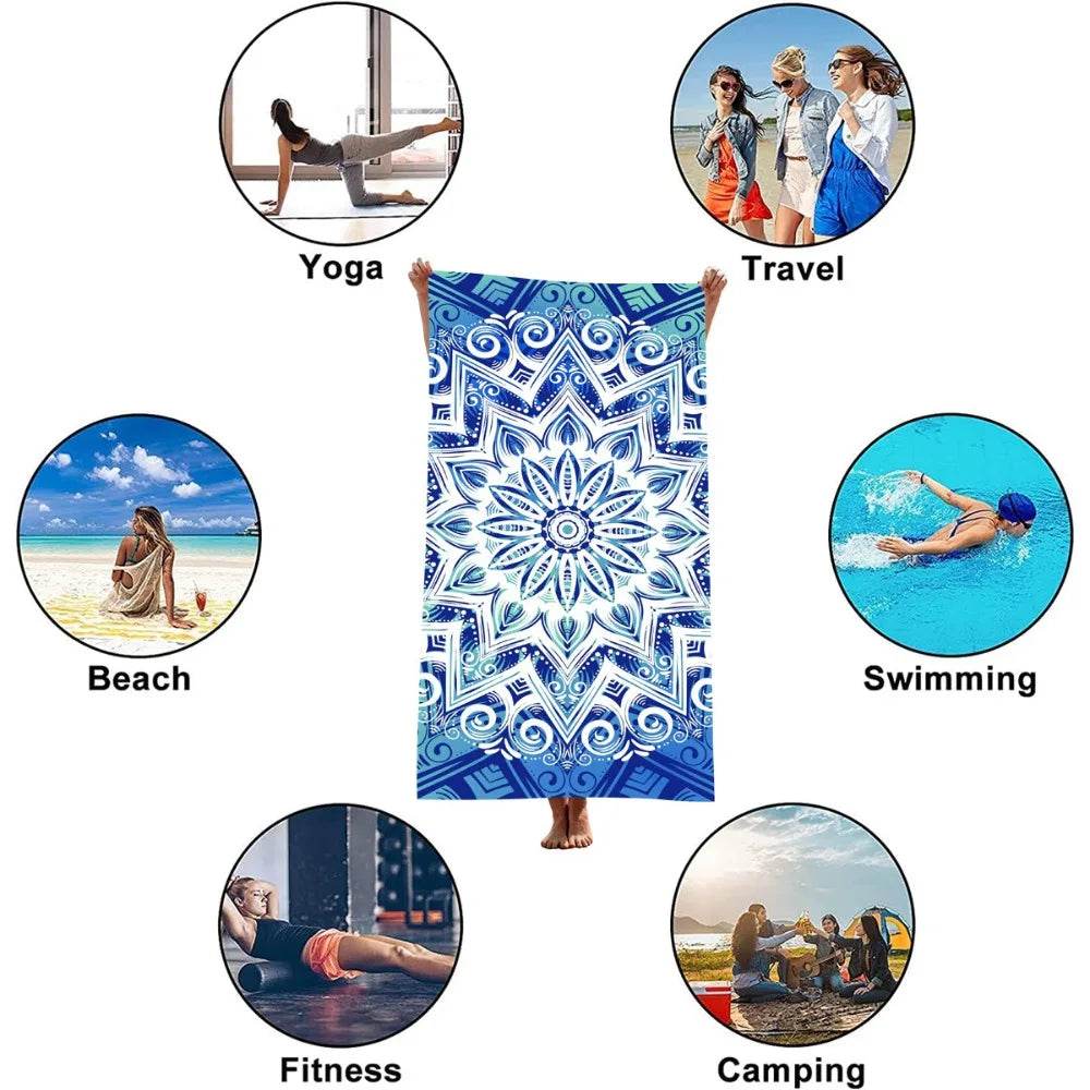 Quick Drying Microfiber Towels Beach Mat Sports Bathroom Luxury Travel Shower Towel Large Sand Free for Adults Body Dry Towels - P12 Hub Europe