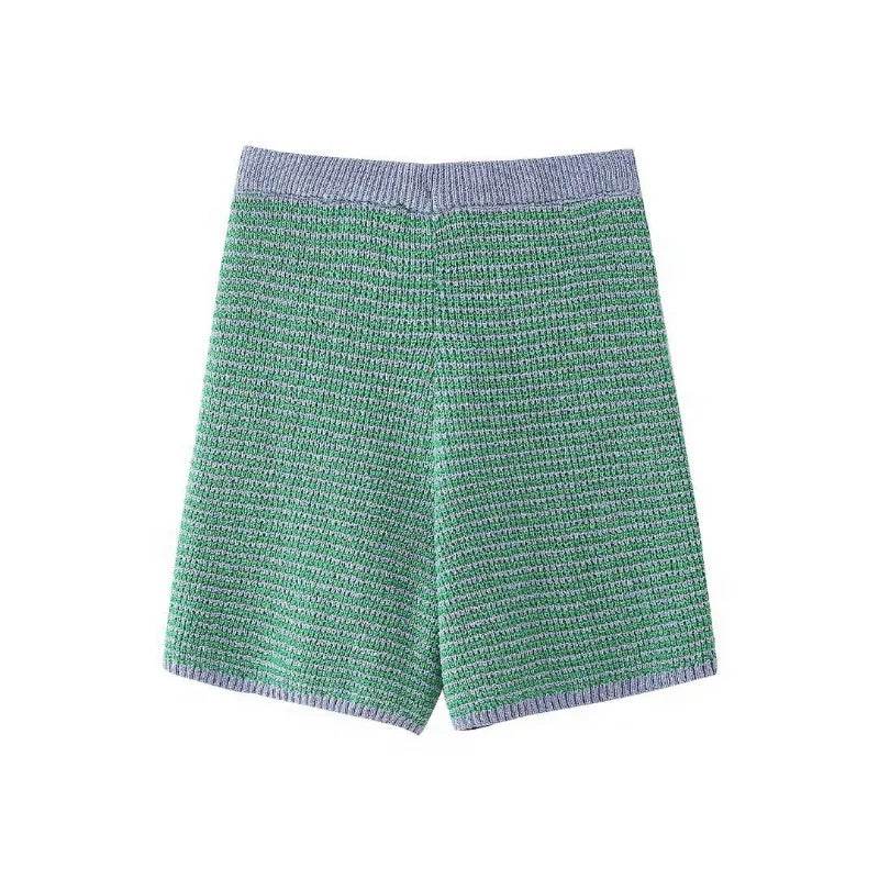 Summer Retro Knitted Shorts Set - P12 Hub Europe