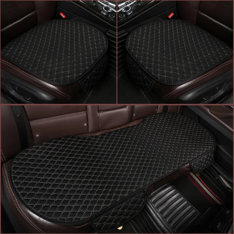 3Pcs Cotton and linen Car Seat Cover Set Universal Car Seat Cover Cushion All Season Car Seat Protector Interior Car Accessories