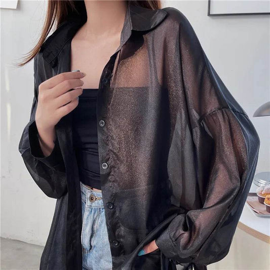 Semi Sheer Button Down Shirt - P12 Hub Europe