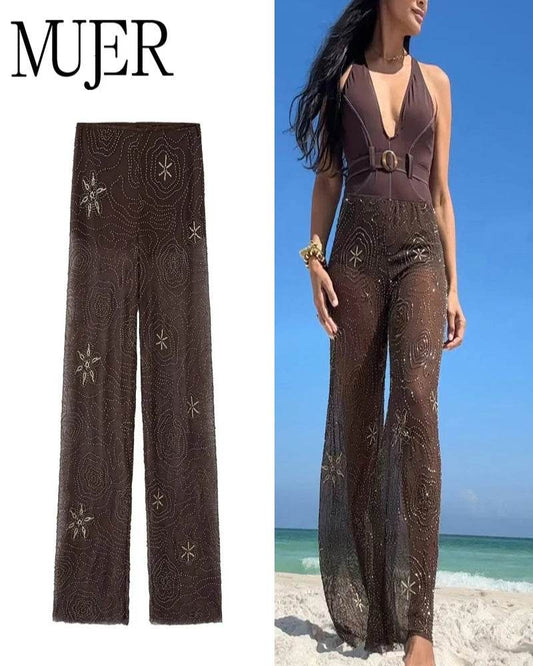 Sequin Baggy Wide Pants - P12 Hub Europe