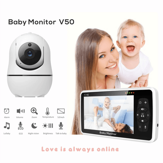 Baby Monitor 5" Video  4X Zoom, 22Hr Battery