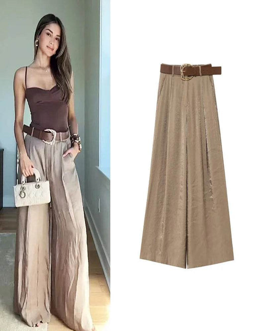 HipSeam Satin Wide Leg Trousers - P12 Hub Europe