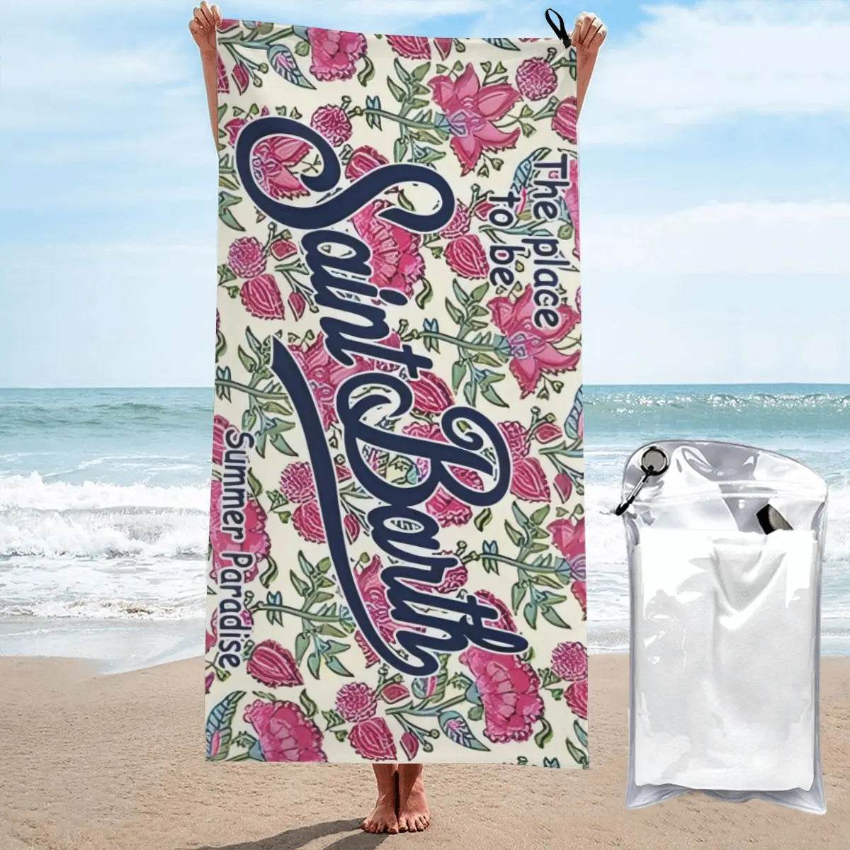 Microfiber Bath Towel S-Saint B-Barth Print Quick Dry Sandless Beach Blanket Soft Comfortable for Men Women Camping Pool Towel - P12 Hub Europe