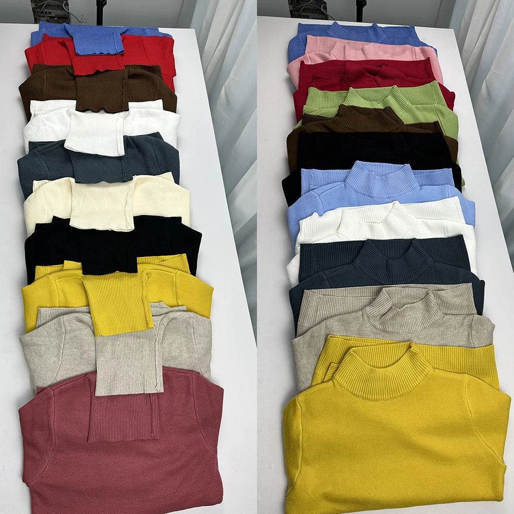 Elegant Velvet Lined Turtleneck Sweater - P12 Hub Europe