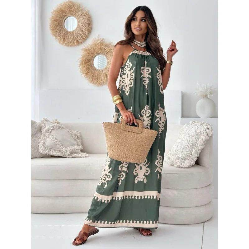 Spaghetti Strap Maxi Dress Elegant Boho Party - P12 Hub Europe