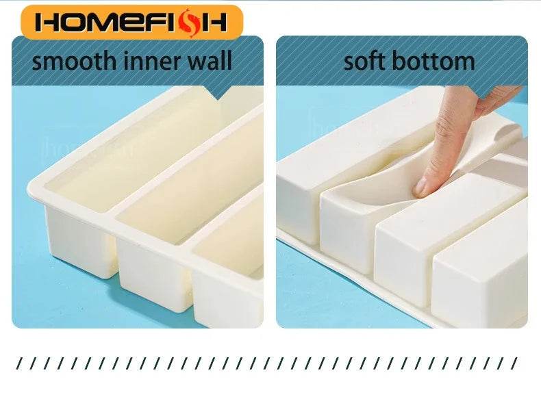 Strip-shap Ice Cube Trays Giant Silicone Ice Cubes Square Tray Mold Non-toxic Durable Wine Ice Cube Easy-Release Ice Cube Molds - P12 Hub Europe