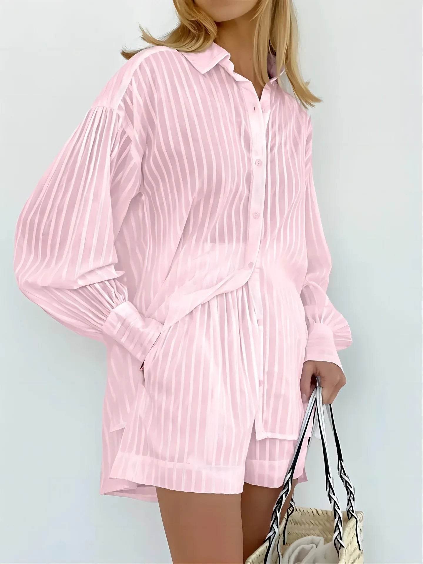 Stripe Cotton Shorts Set - P12 Hub Europe