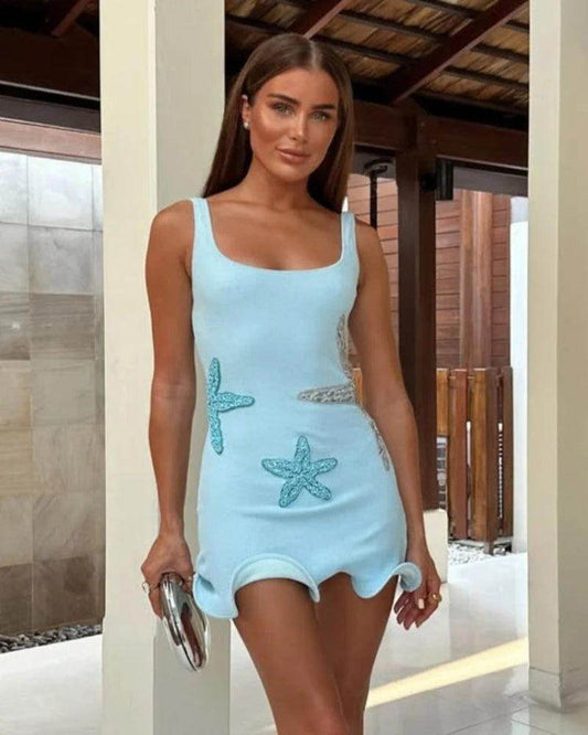 Glitter Sequin Knit Mini Dress Sexy Backless Holiday - P12 Hub Europe