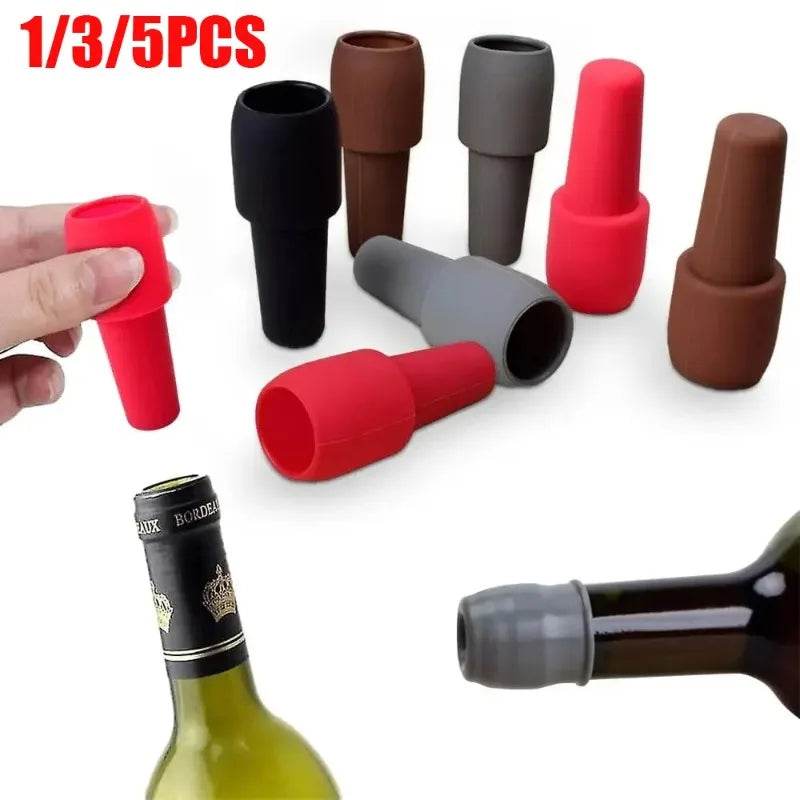 Silicone Wine Stoppers Beverage Bottle Sealer Reusable Sparkling Wine Bottle Stopper Keeping Wine Champagne Fresh Kitchen Tools - P12 Hub Europe