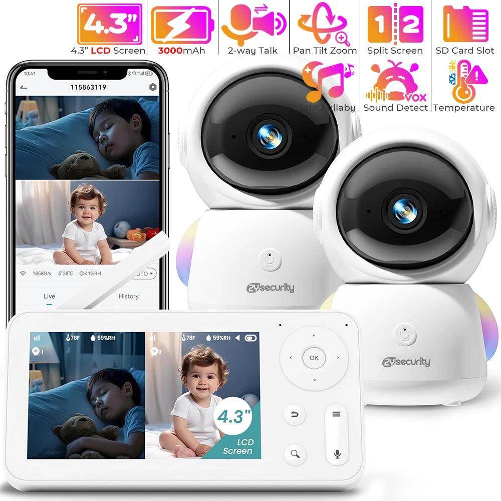 Baby Monitor 2K WiFi with 2 Cameras, Long Range - P12 Hub Europe