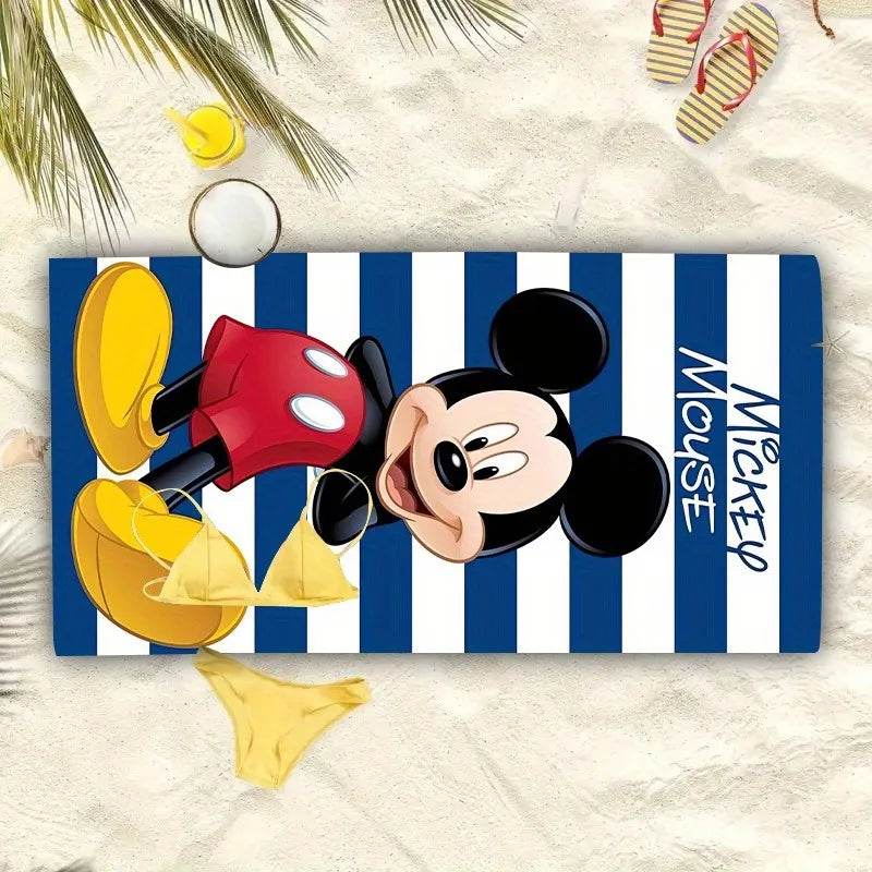 Disney Mickey Mouse Striped Beach Towel: Fun in the Sun! Suitable for towels, bath towels, beach towels, gifts - P12 Hub Europe