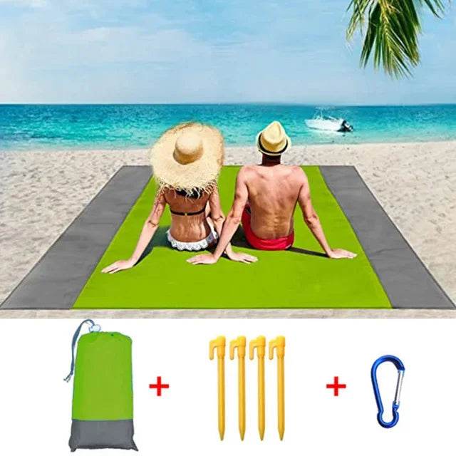 2x2.1m Waterproof Pocket Beach Mat Blanket Folding Camping Mattress Portable Lightweight Mat Outdoor Picnic Mat Sand Beach Towel - P12 Hub Europe