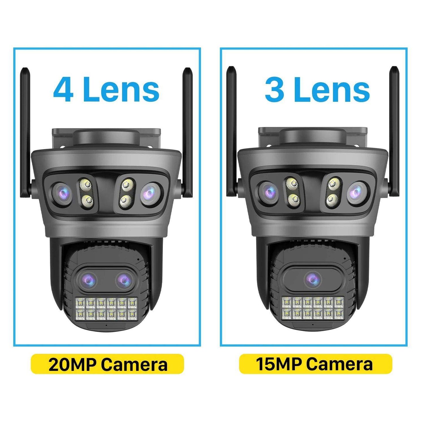 Outdoor Camera 20MP/15MP 4-Lens 10X Zoom, AI Track, Color Night - P12 Hub Europe