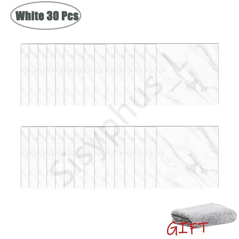 10-50Pcs PVC Marble Wall Stickers Self-Adhesive Thickened Tile Sticker Bathroom Waterproof Floor Sticker Kitchen Home Decoration - P12 Hub Europe