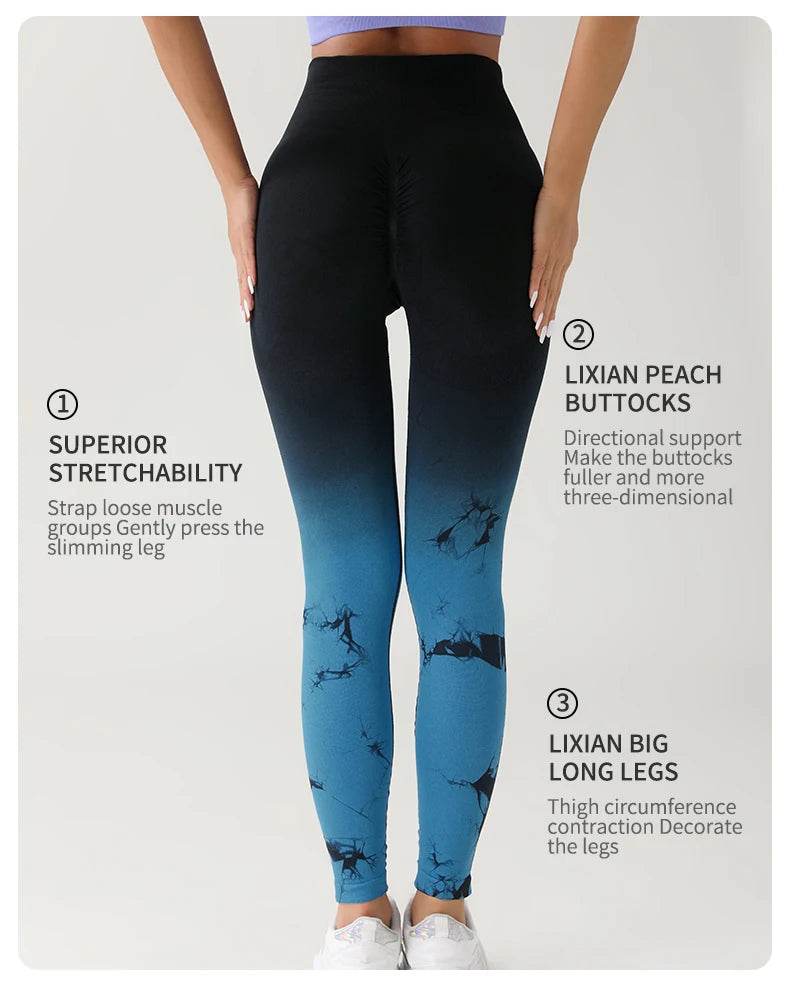Women's Tie-Dye Seamless Push-Up Leggings - P12 Hub Europe