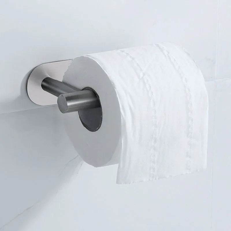 black Toilet Roll Paper Towel Toilet wall Holder Stainless Steel Organizers holder bathroom Self Adhesive Punch-Free Rack Tissue - P12 Hub Europe