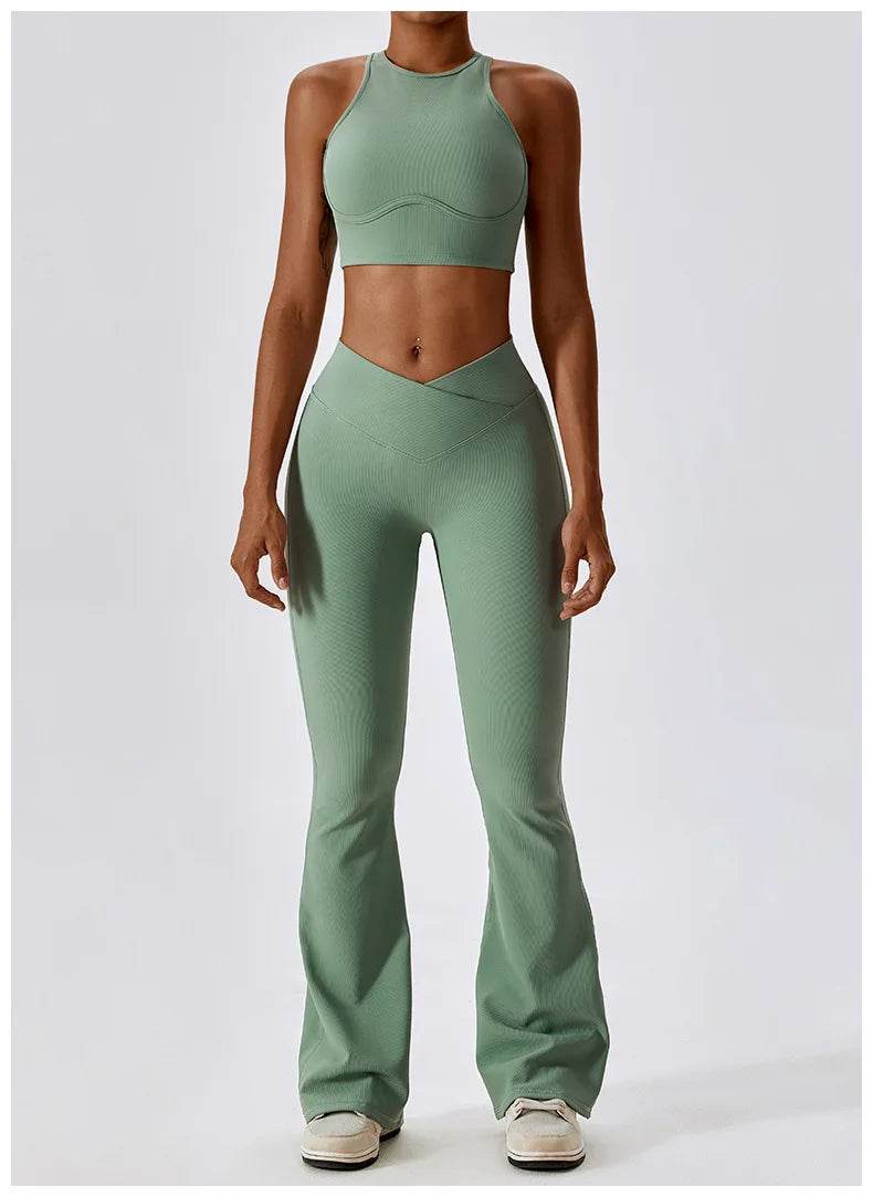 Women's High-Waist Flare Leggings - P12 Hub Europe