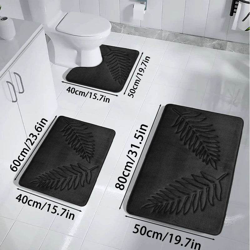 3PCS Set Bath Mats Nonslip Soft Quick Dry Bathroom Soft Rugs Water Absorption Dry Fast Bath Mat Machine Washable For Home Floor - P12 Hub Europe