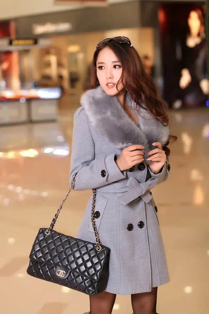 Warm Korean Fur Collar Coat - P12 Hub Europe
