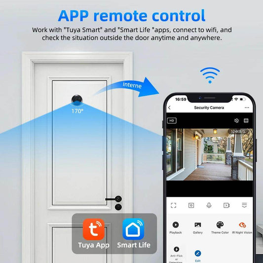 Peephole Camera | 1080P, 170° View, 2.4G/5G WiFi, Motion - P12 Hub Europe