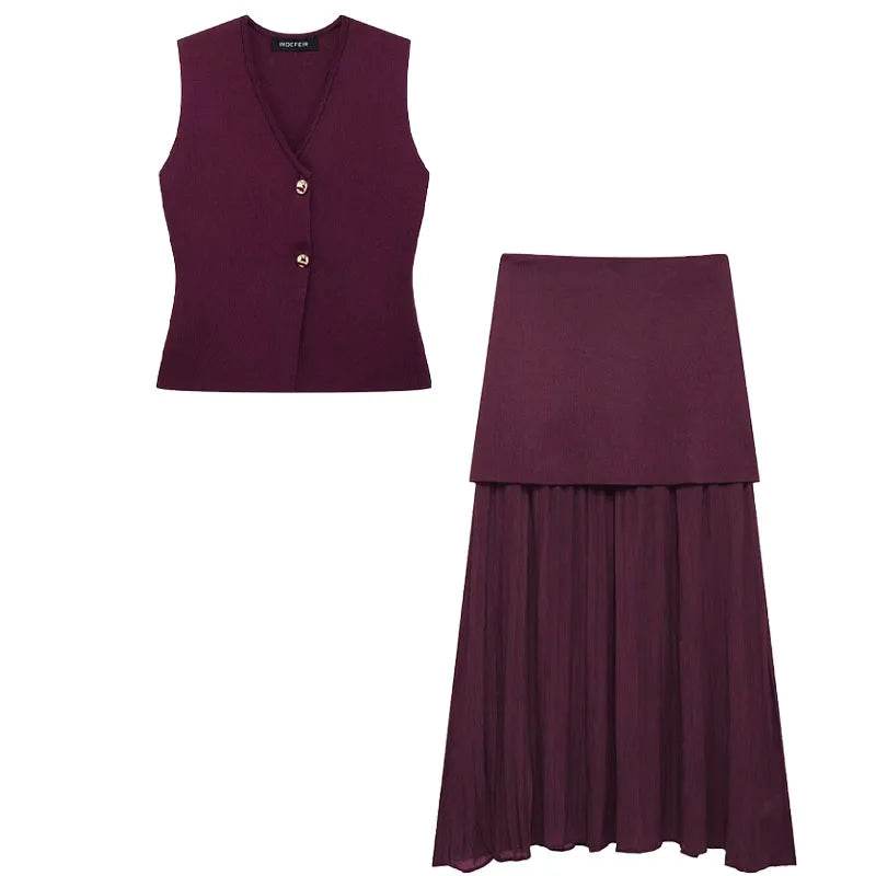 Knitted Vest Skirt Set - P12 Hub Europe
