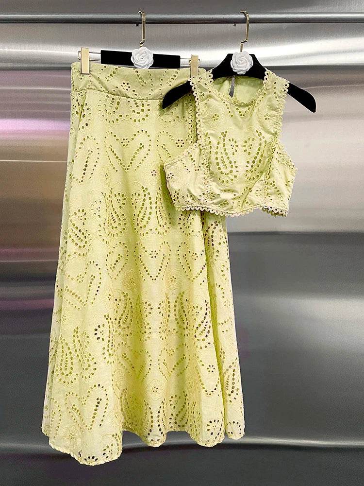 Embroidery Hollow Skirt Set - P12 Hub Europe