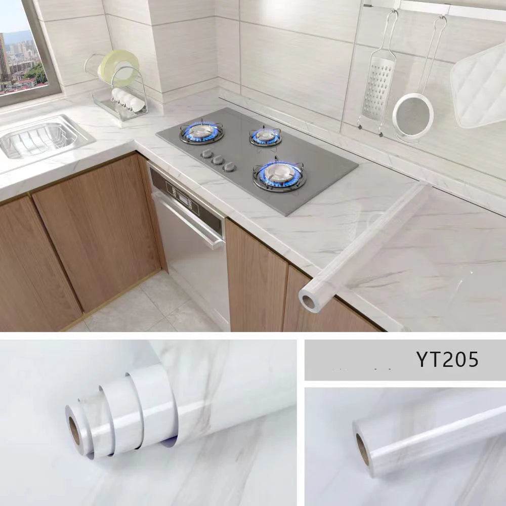 Marble Kitchen Waterproof Stickers PVC Self Adhesive Oil Proof Wall Sticker for Desktop Bathroom Renovation Wall Decor Removable - P12 Hub Europe