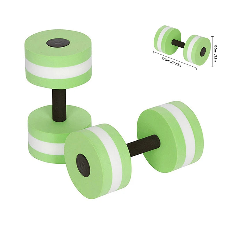 2pcs EVA Water Foam Floating Dumbbell Swimming Pool Water Weight Aerobics Automatic Float Aquatic Barbell Swim Fitness Dumbbell