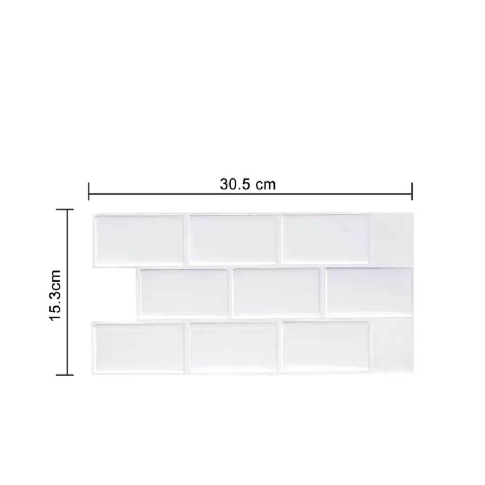 6 PCS 30.5x15.3cm 3D Self-adhesive Kitchen Waterproof Stickers Indoor Wall Renovation Sticker - P12 Hub Europe