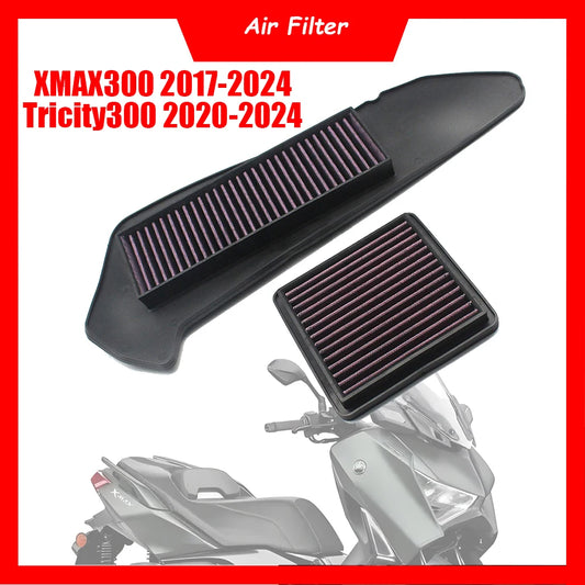 Motorcycle Engine High Flow Air Filter Cleaner Air Intake Filter Element For Yamaha XMAX300 2017-2024 Tricity 300 2020-2024