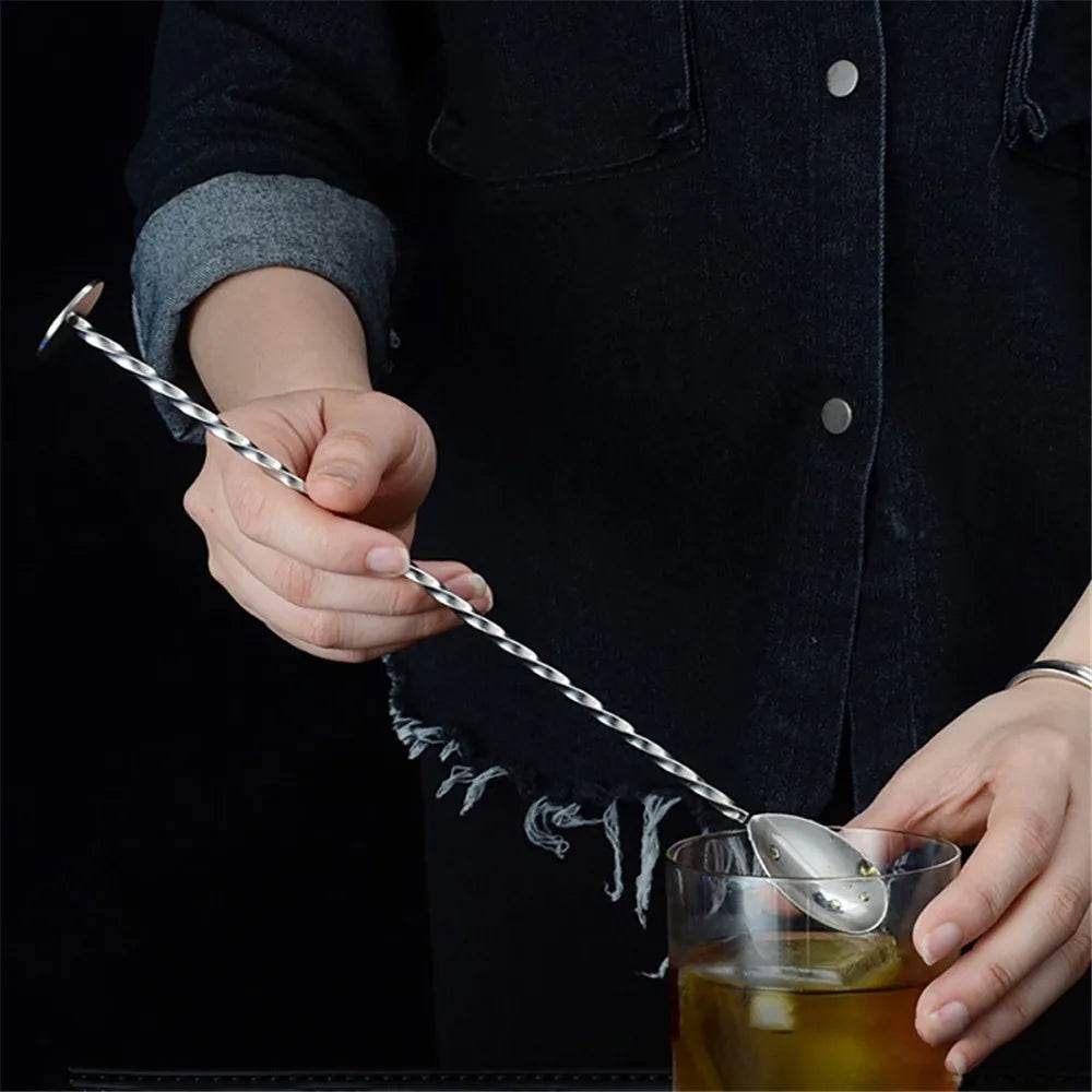 HOT Sale Stainless Steel Threaded Bar Spoon Swizzle Stick Coffee Cocktail Mojito Wine Spoons Barware Bartender Tools Accessories - P12 Hub Europe