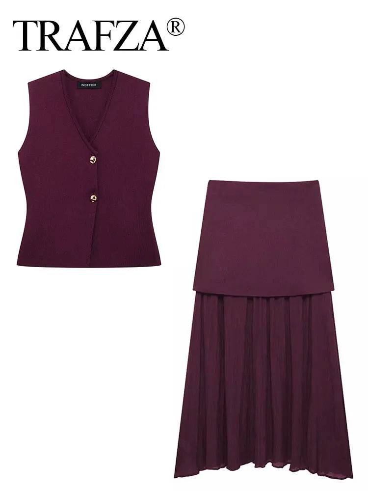 Wine Red Knit Skirt - P12 Hub Europe