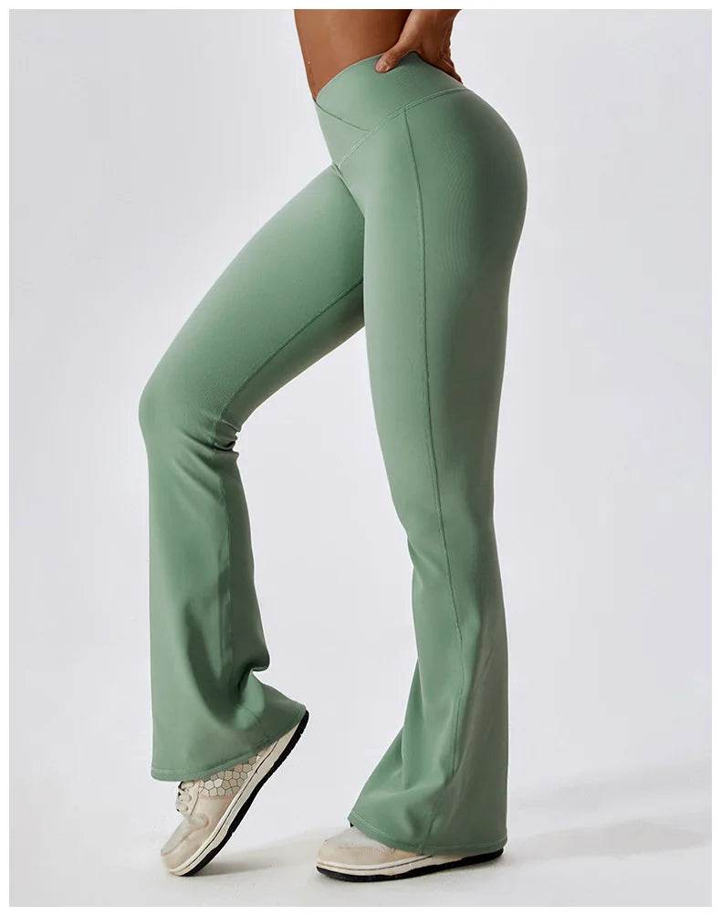 Women's High-Waist Flare Leggings - P12 Hub Europe
