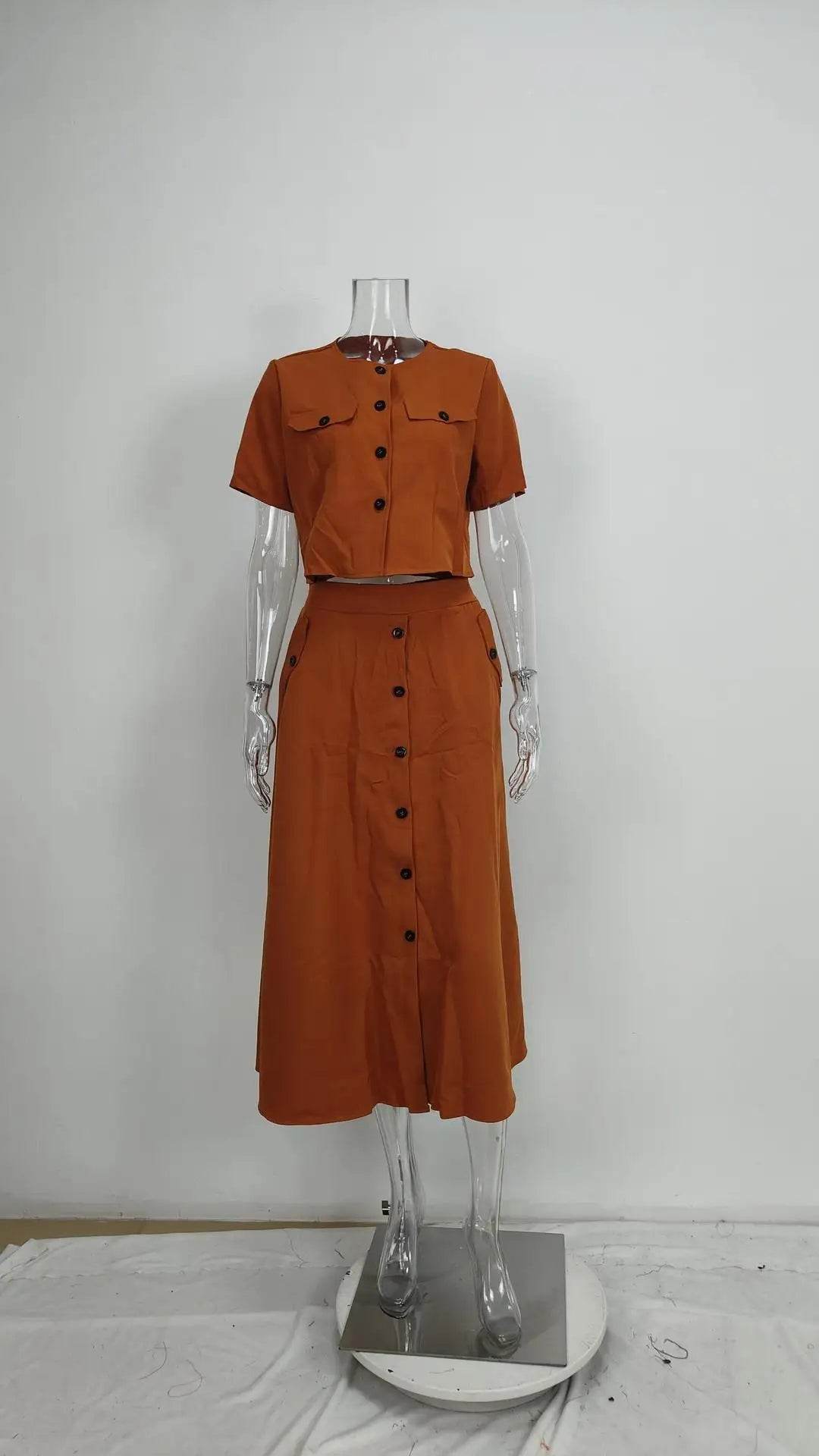 Office Crop Shirt Skirt Set - P12 Hub Europe