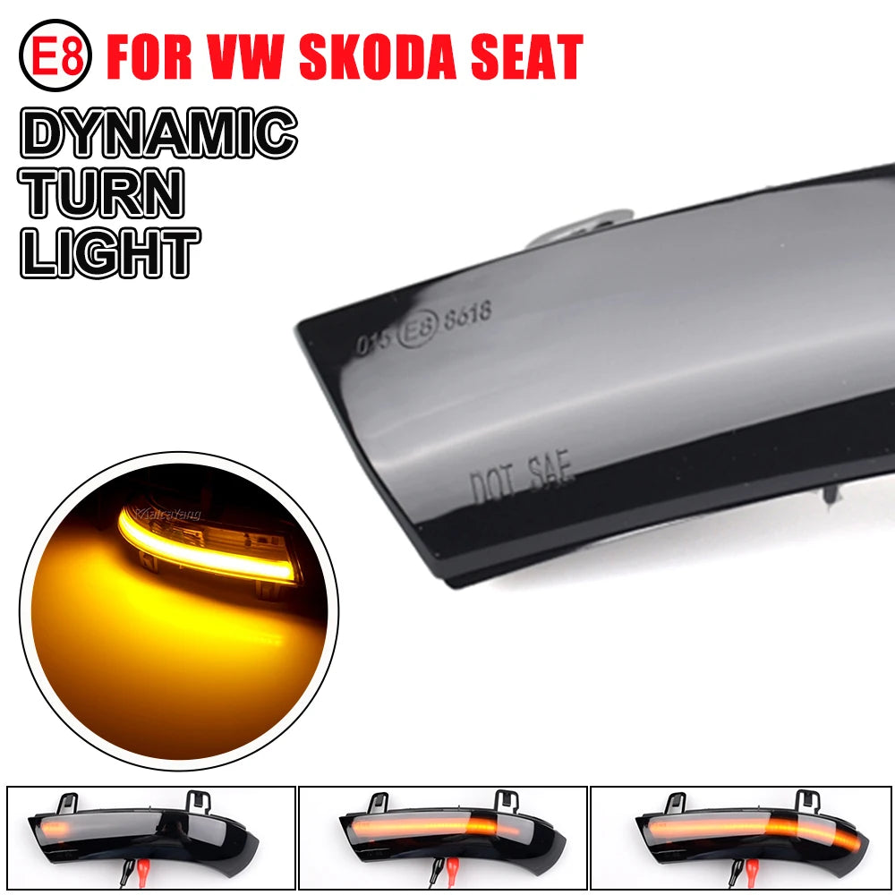 LED Dynamic Turn Signal Light For VW Passat B6 GOLF 5 Jetta MK5 Passat B5.5 GTI V Sharan Flowing Water Blinker Flashing Light