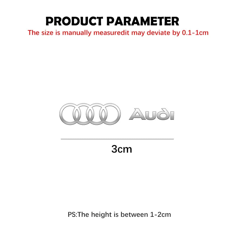 3D Metal Car Interior Dekoration Stickers Badges Auto Styling For AUDI TT Q5 A1 A2 A4 A6 A7 Q2 Q3 Q4 Q6 Q7 Q8 RS3 RS5 RS6 RS7