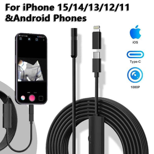 Endoscope 8mm iOS/Android 1080P, 6/8 LED, IP67, 1-10M - P12 Hub Europe