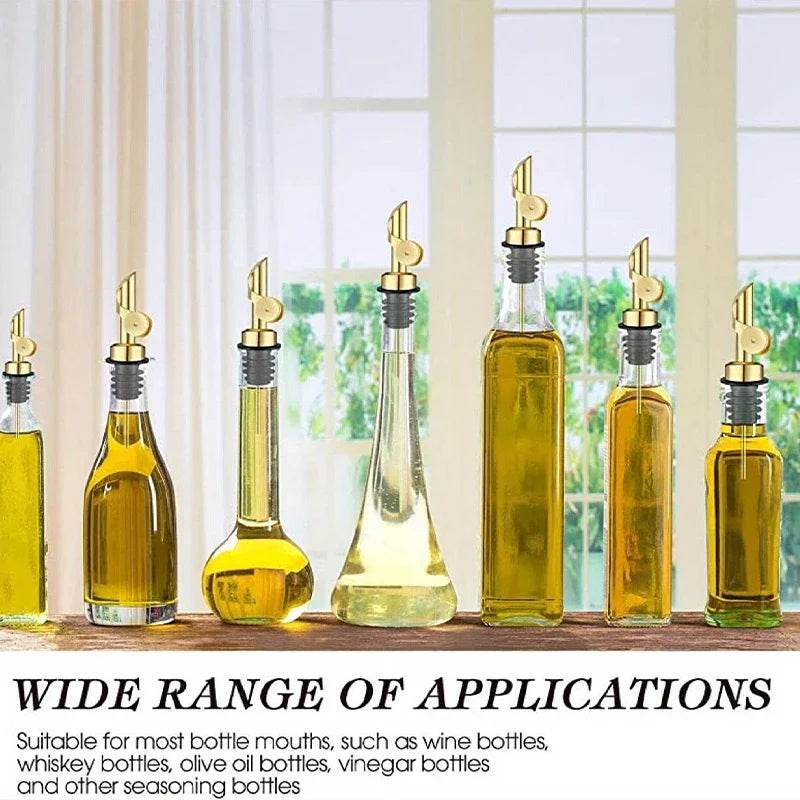 304 Stainless Steel Olive Oil Stopper Cap Dispenser Spout Sauce Vinegar Auto Open Pourer Nozzle Wine Liquor Bottle Plug - P12 Hub Europe
