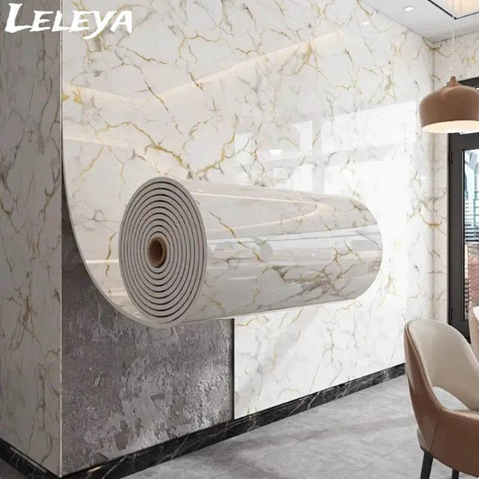 Marble Wall Stickers Roll, Waterproof, Easy To Peel and Stick, Decorative Stickers for Living Rooms and Bathrooms, Home Decor - P12 Hub Europe
