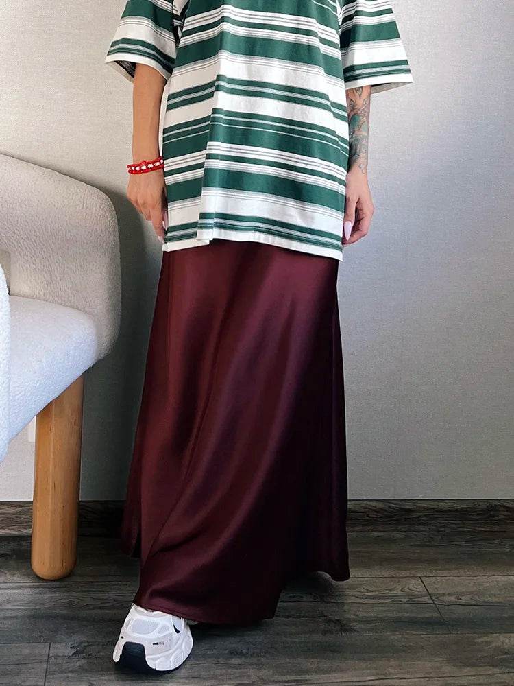 Women's Satin Maxi Skirt - P12 Hub Europe
