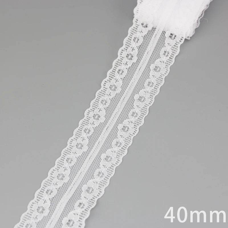 (5 yards/roll) white Lace ribbon fabric Webbing Decoration Lovely gift packing polyester Material - P12 Hub Europe