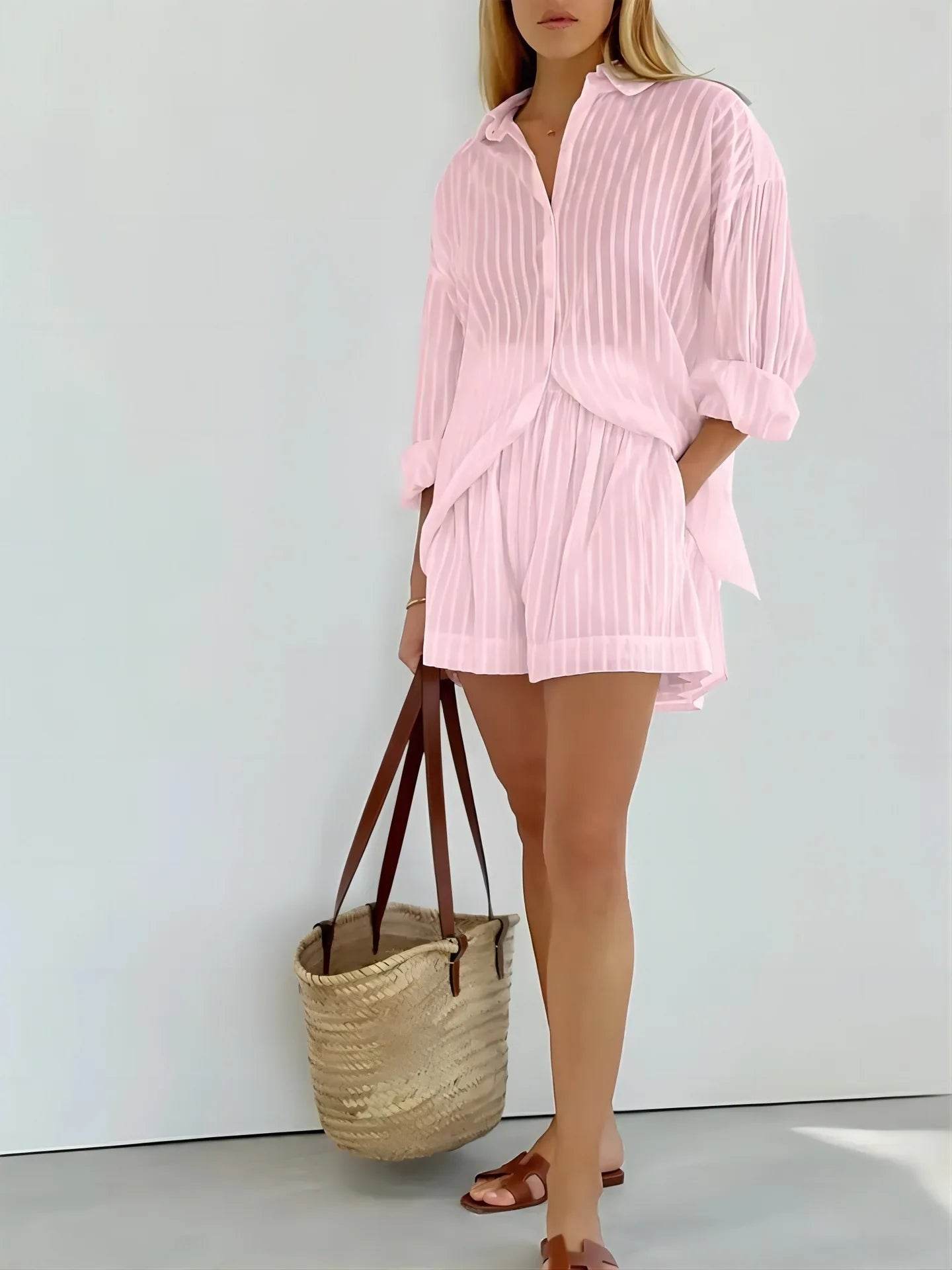 Stripe Cotton Shorts Set - P12 Hub Europe