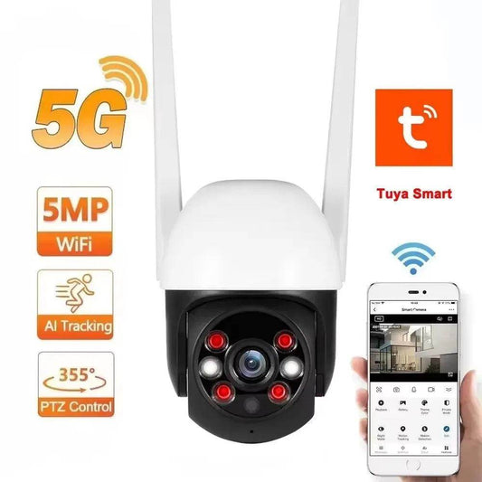 Outdoor Camera Tuya 5MP PTZ 5/2.4GHz WiFi, Auto Track - P12 Hub Europe