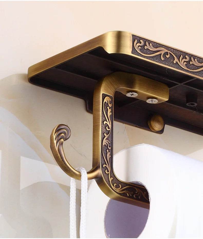 Toilet Paper Holder Wall Mounted Vintage Classic Bathroom Antique Brass Roll Tissue Box Bathroom Accessories - P12 Hub Europe