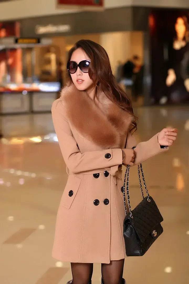 Warm Korean Fur Collar Coat - P12 Hub Europe