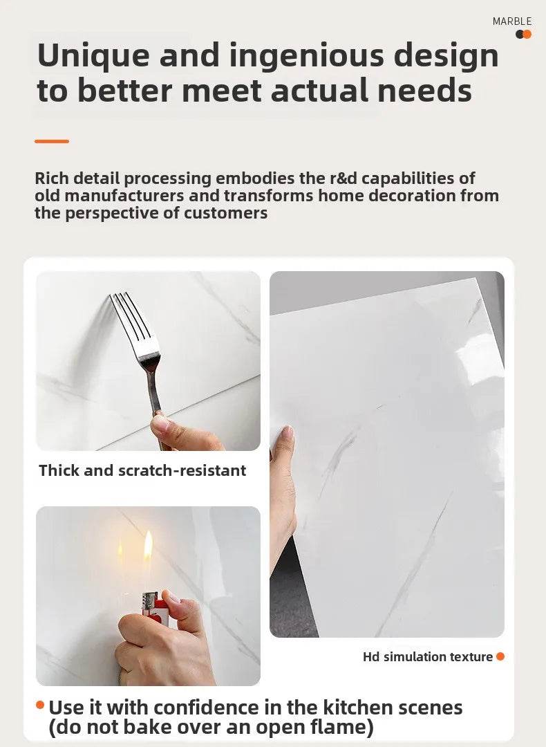 10-50Pcs PVC Marble Wall Stickers Self-Adhesive Thickened Tile Sticker Bathroom Waterproof Floor Sticker Kitchen Home Decoration - P12 Hub Europe