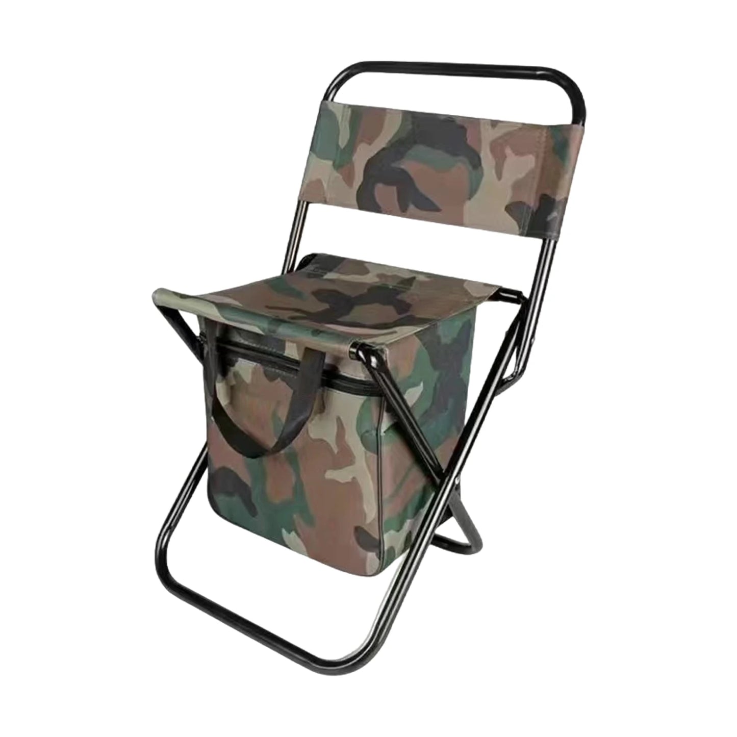 Fishing Stool Detachable Portable Folding Chair Beach Camping Chair with Cooler Bag Backrest Lightweight Outdoor Folding Chair