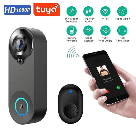 Doorbell 1080P WiFi | PIR Motion, 2-Way Audio, Night Vision - P12 Hub Europe