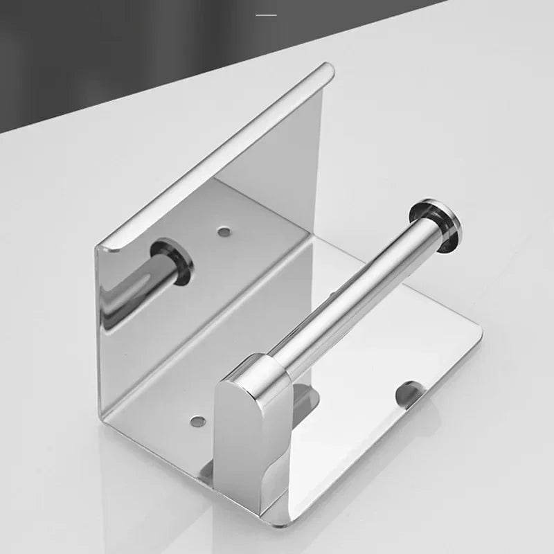 Stainless Steel Bathroom Paper Holder Toilet Roll Holder No Drilling Wall Mount WC Paper Phone Holders Home Paper Towel Holder - P12 Hub Europe